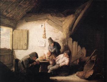 阿德裡安 敭斯 範 奧斯塔德 Village Tavern with Four Figures 阿德裡安 敭斯 範 奧斯塔德 Village Tavern with Four Figures